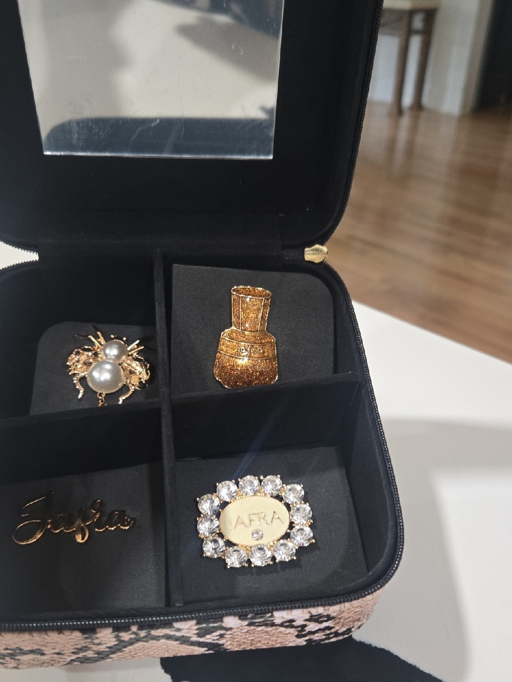 Gold-Tone Crystal Brooch - Gold and Clear